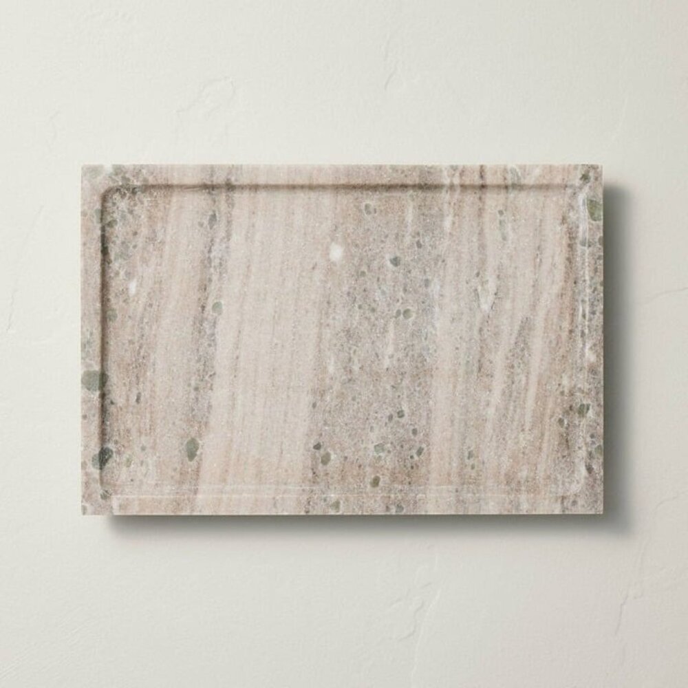 Hearth & Hand Magnolia 8"x12" Footed Marble Countertop Tray Warm Beige - Target